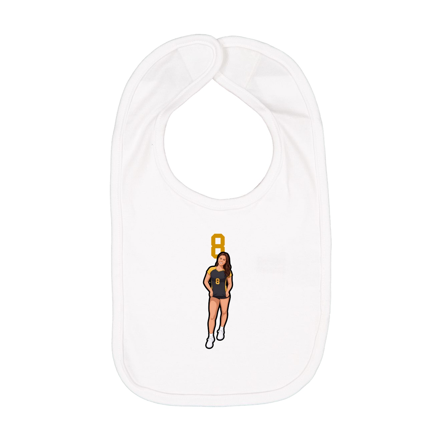 Infant Bib — Number Top in White