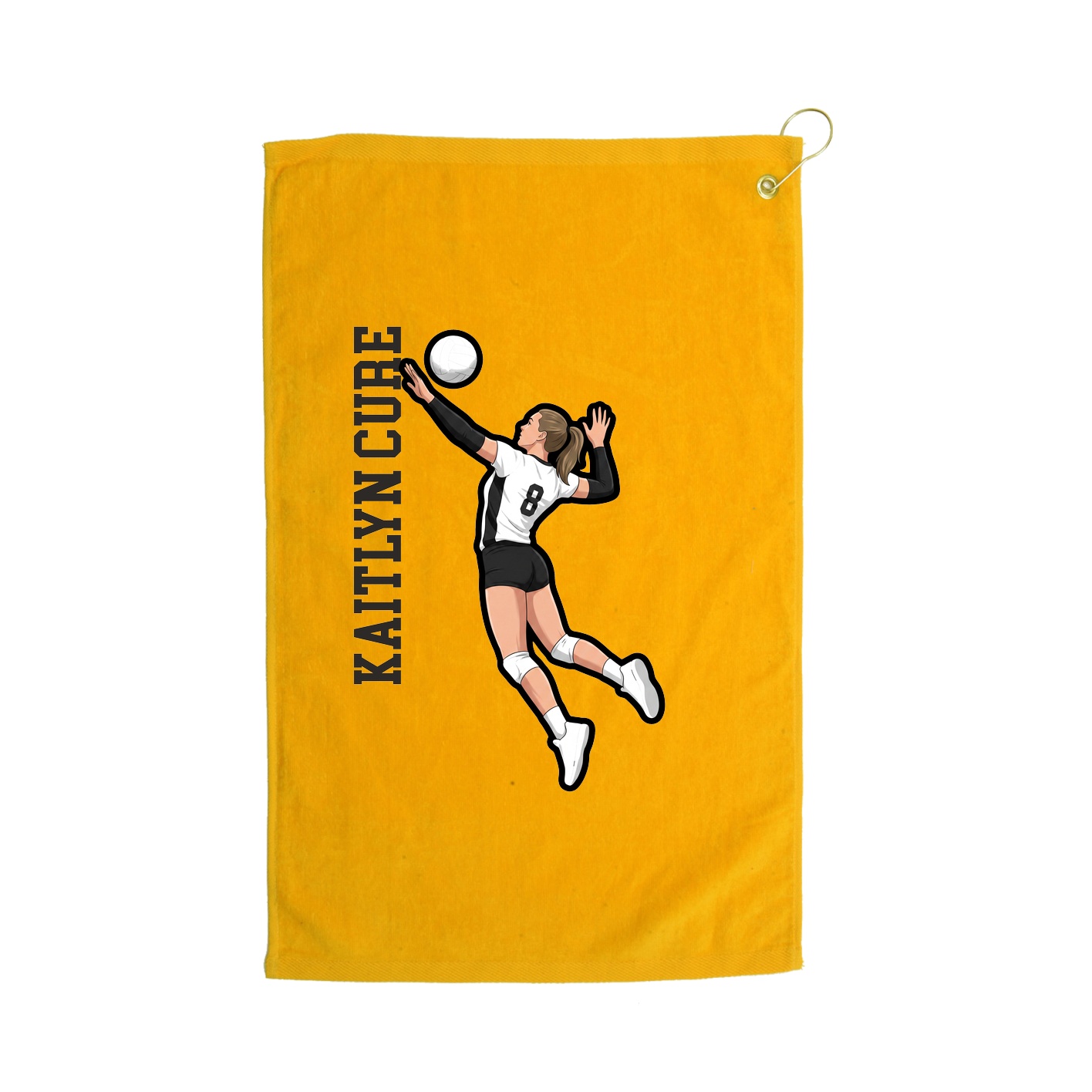 Golf Towel — Name Vertical in Gold