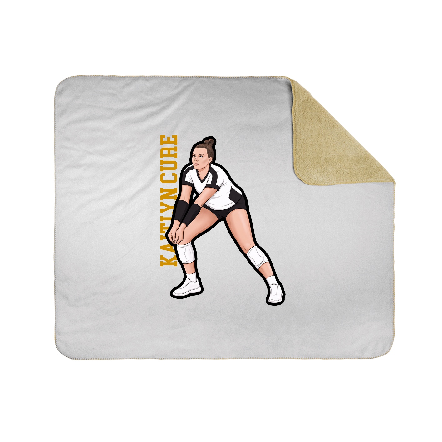 Throw Blanket — Name Vertical in White
