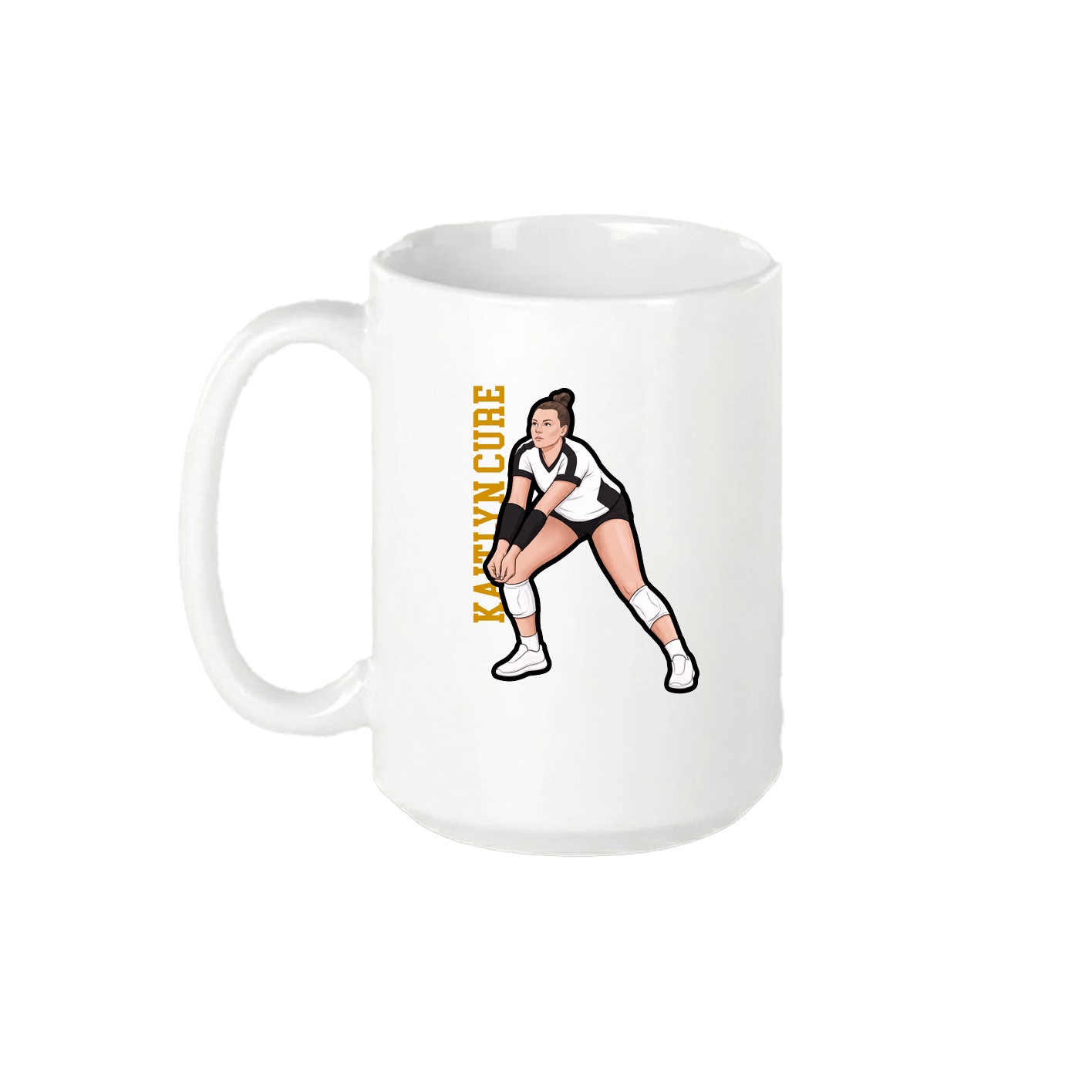 15oz Coffee Mug — Name Vertical in White