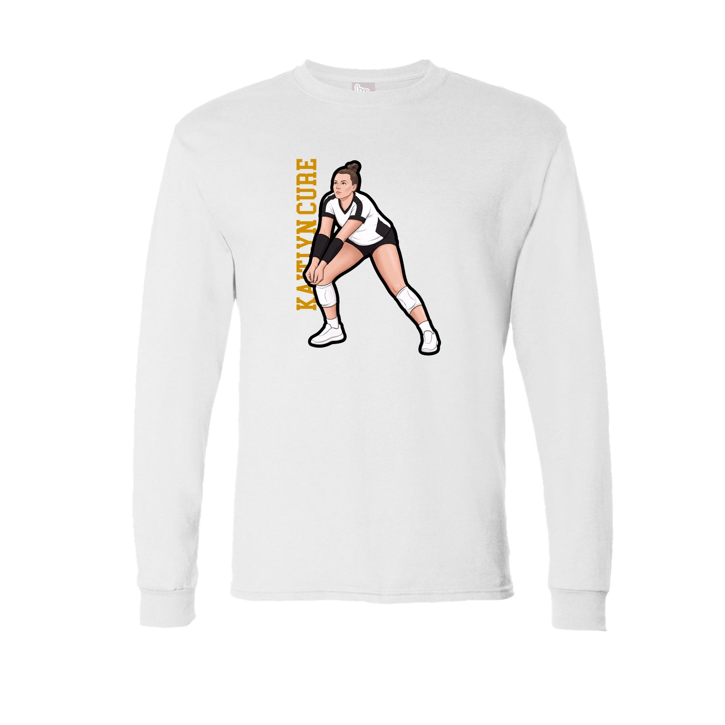 Long Sleeve Tee — Name Vertical in White