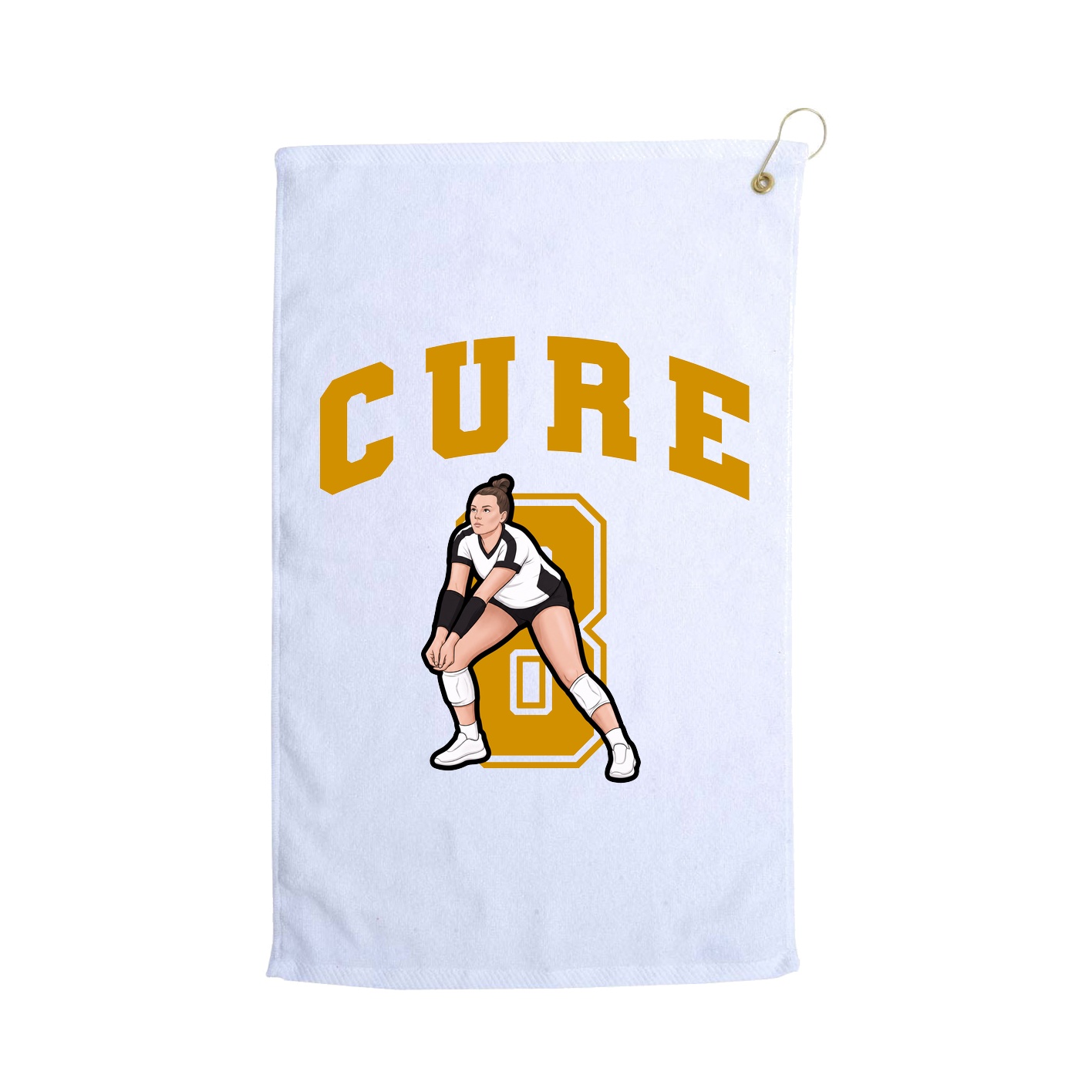 Golf Towel — Number in White