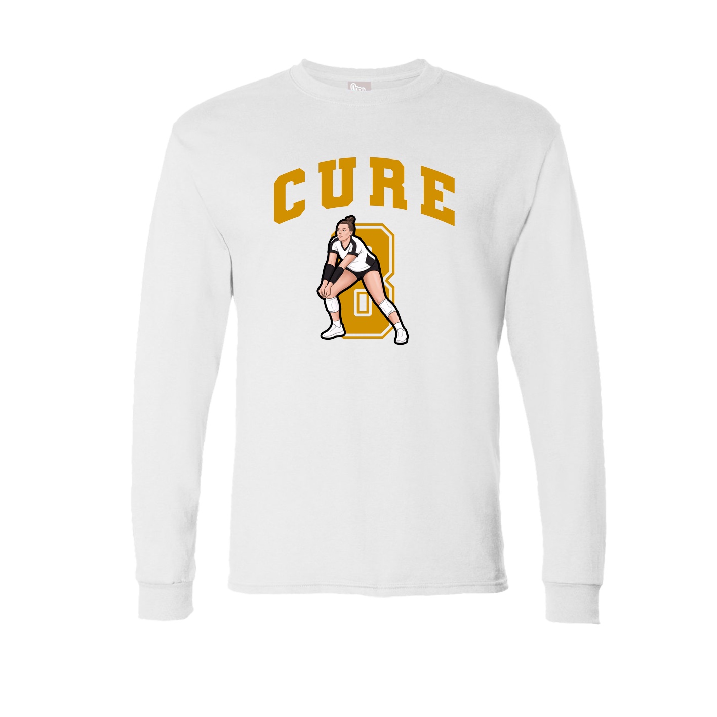 Long Sleeve Tee — Number in White