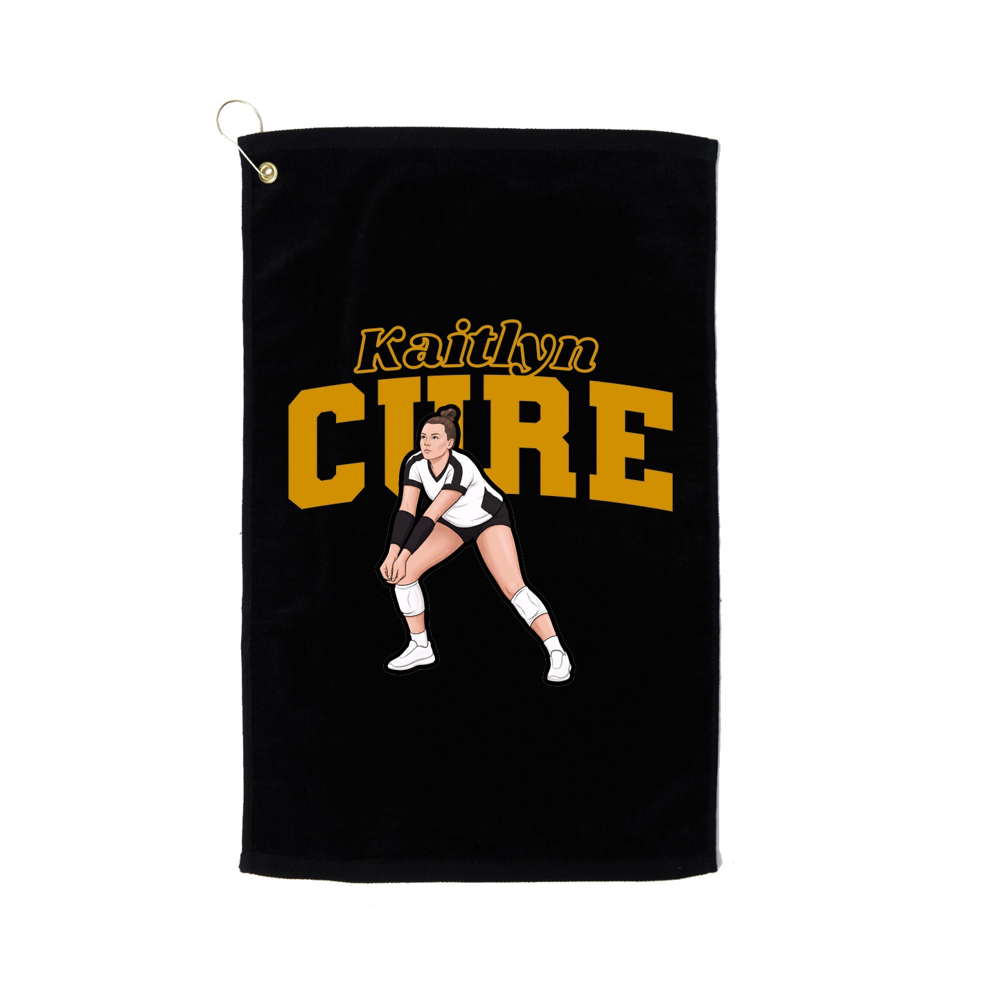 Golf Towel — Name Arch in Black