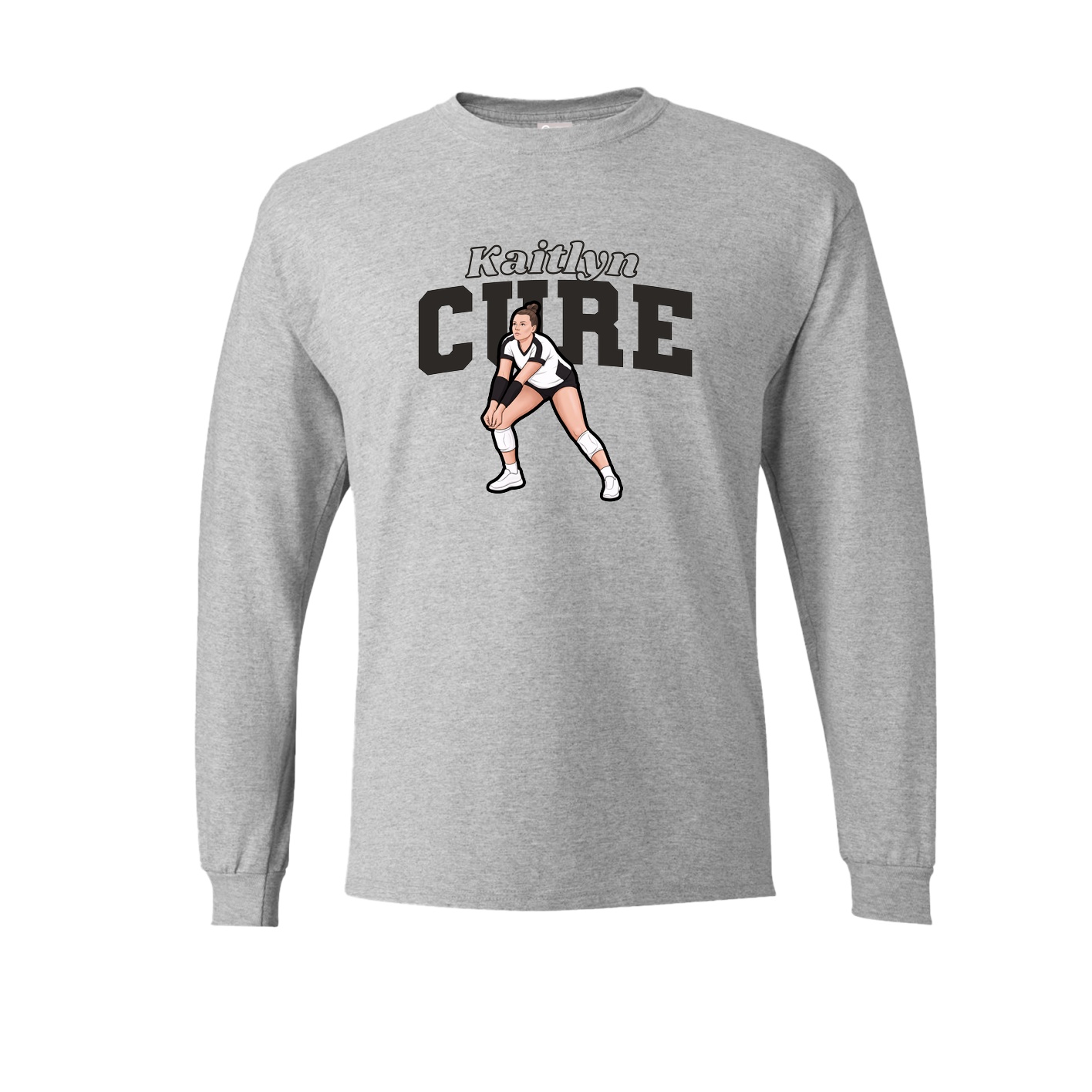 Long Sleeve Tee — Name Arch in Grey