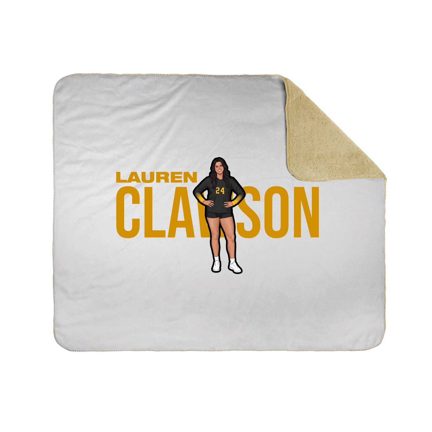 Throw Blanket — Player Name in White
