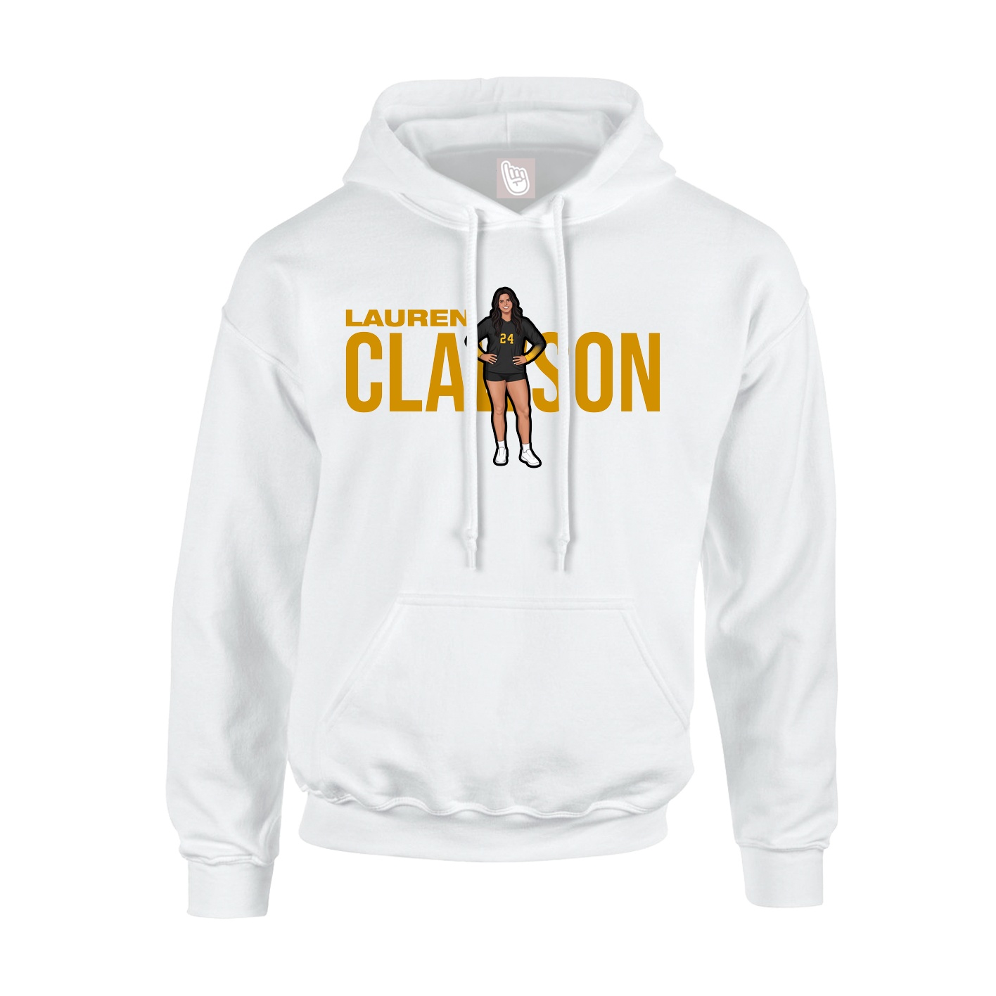 Youth Hoodie — Player Name in White