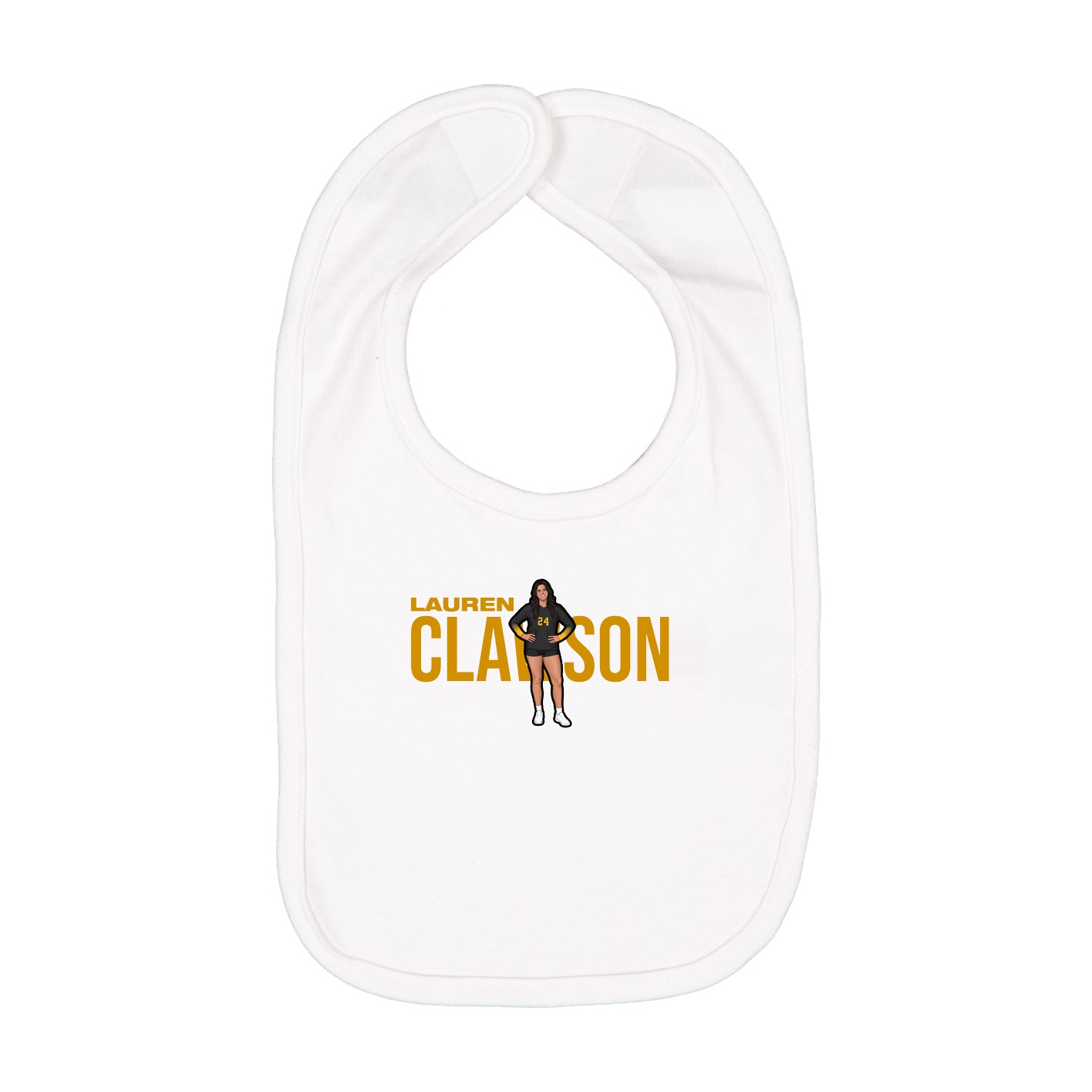 Infant Bib — Player Name in White