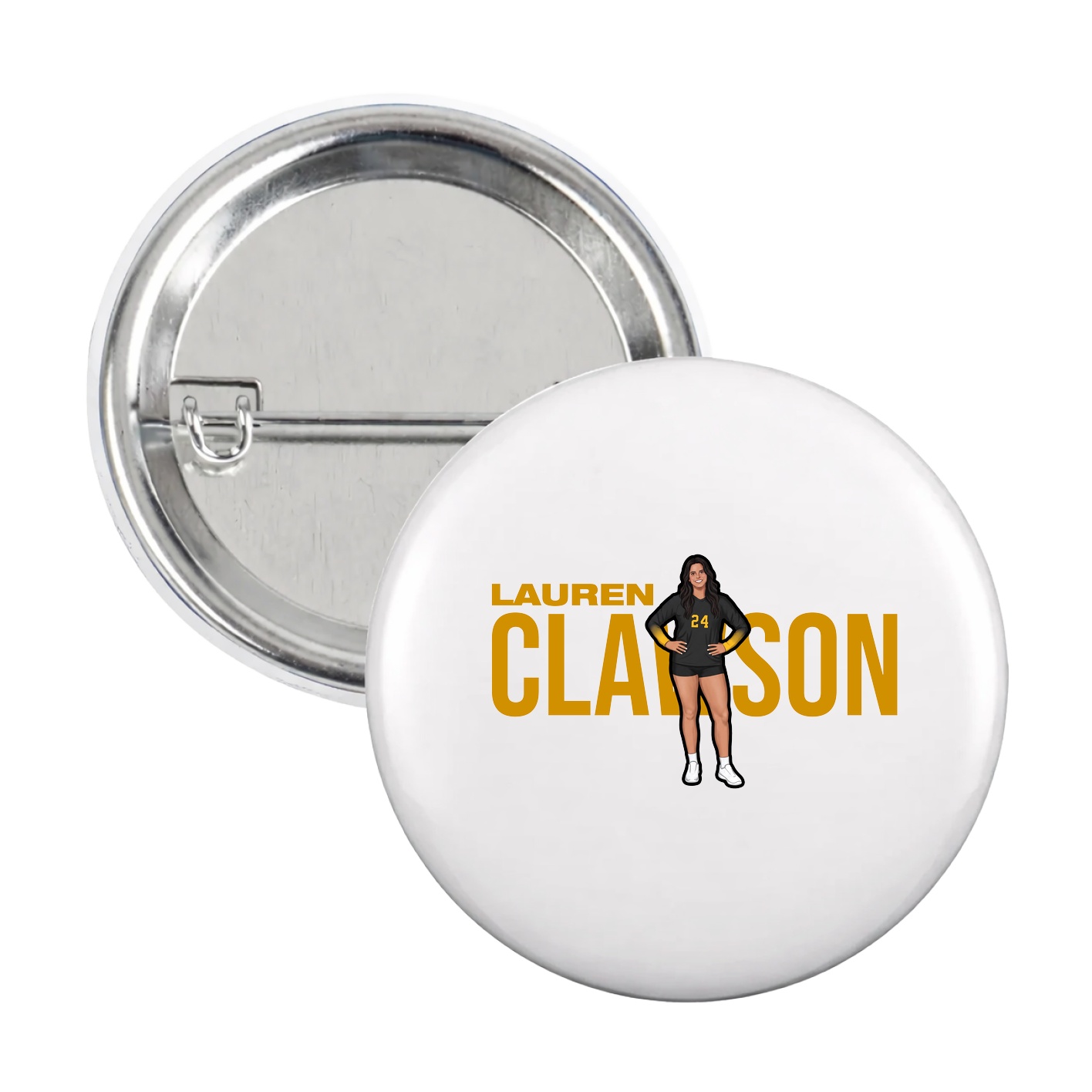 Game Day Button — Player Name in White