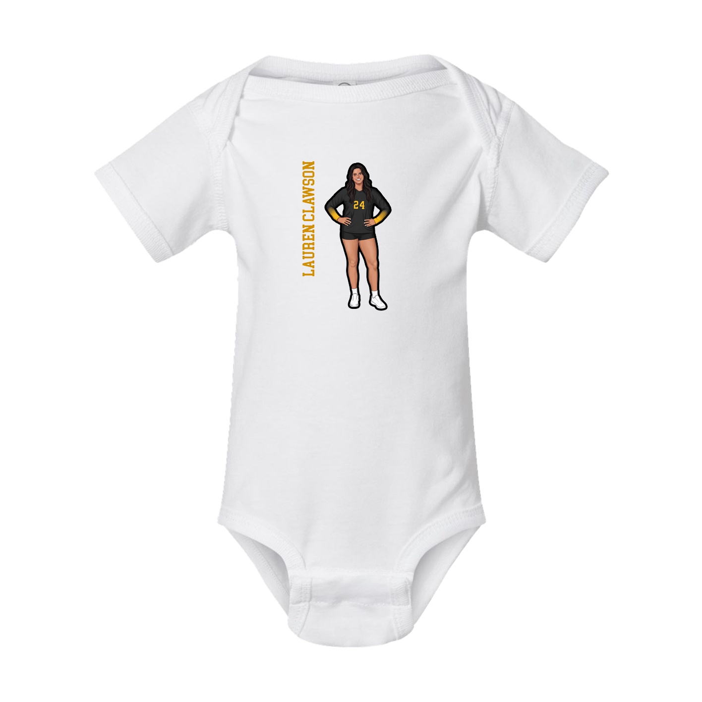 Baby Onesie — Name Vertical in White