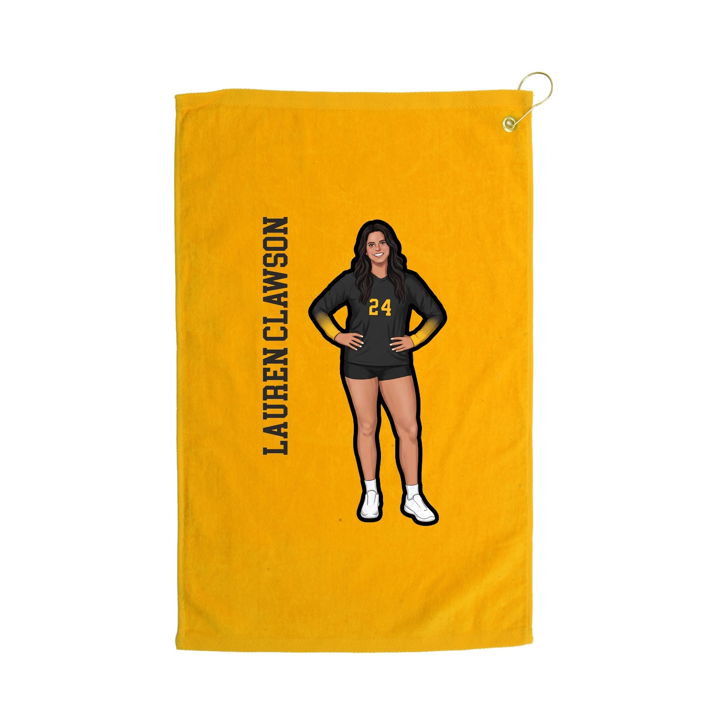 Golf Towel — Name Vertical in Gold