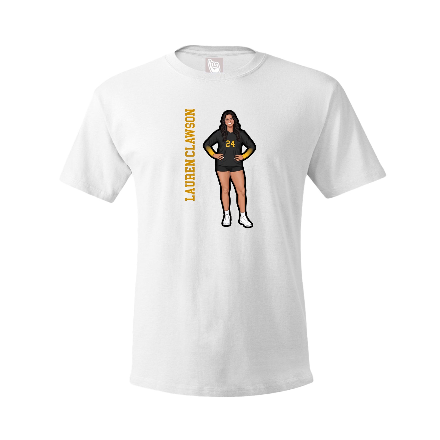 Tee — Name Vertical in White