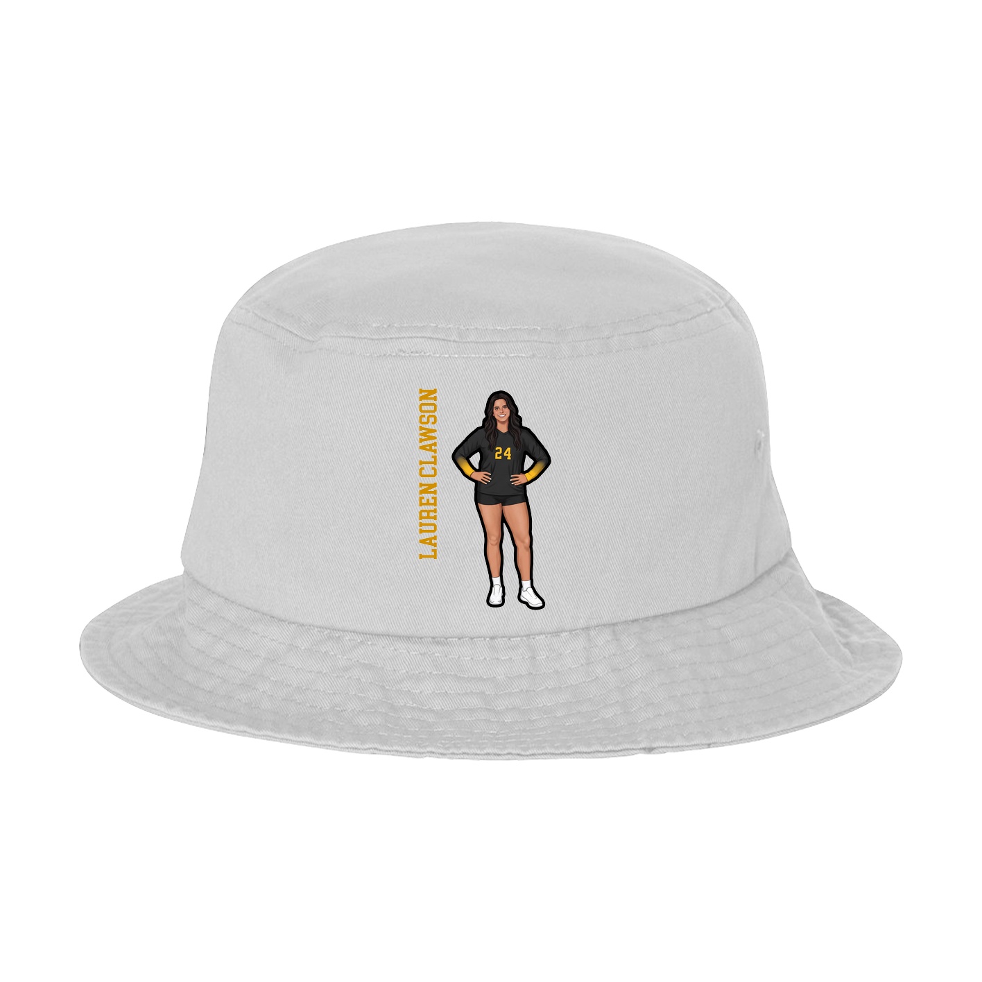 Bucket Cap — Name Vertical in White