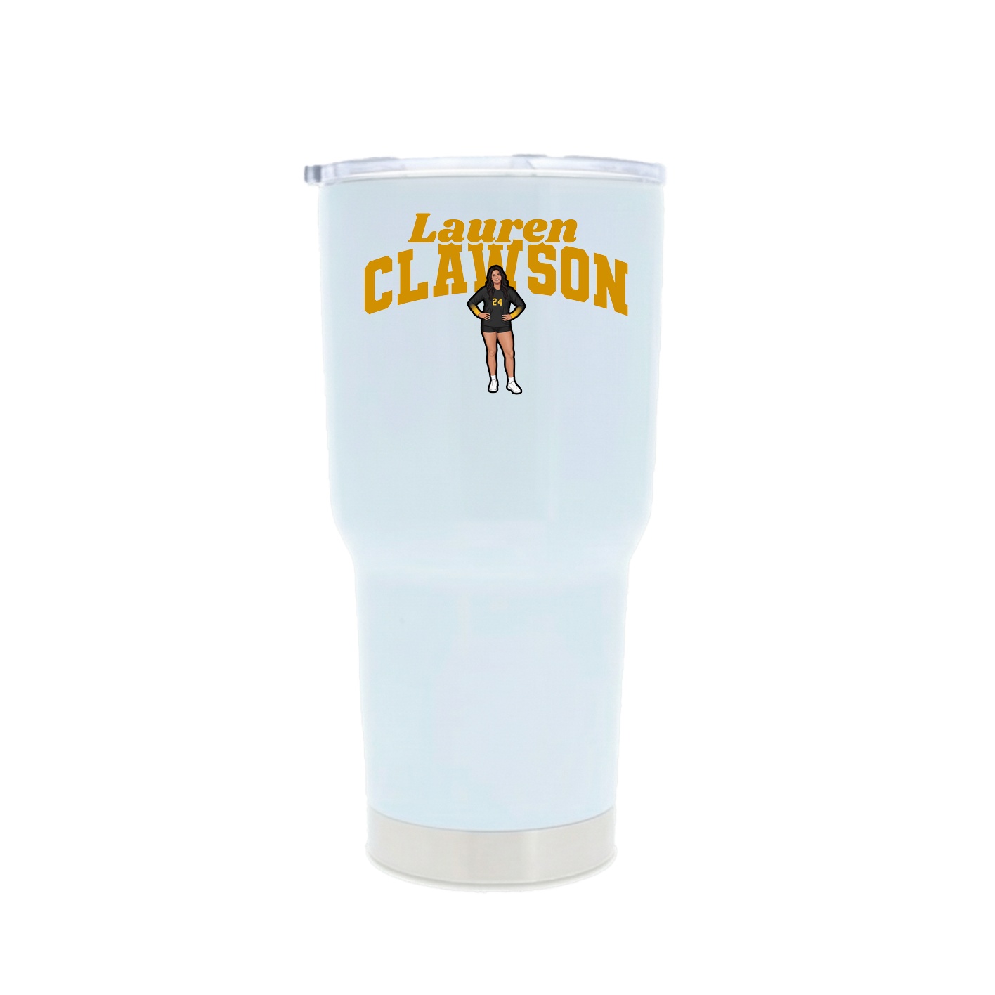 30oz Stainless Steel Tumbler — Signature Arch in White