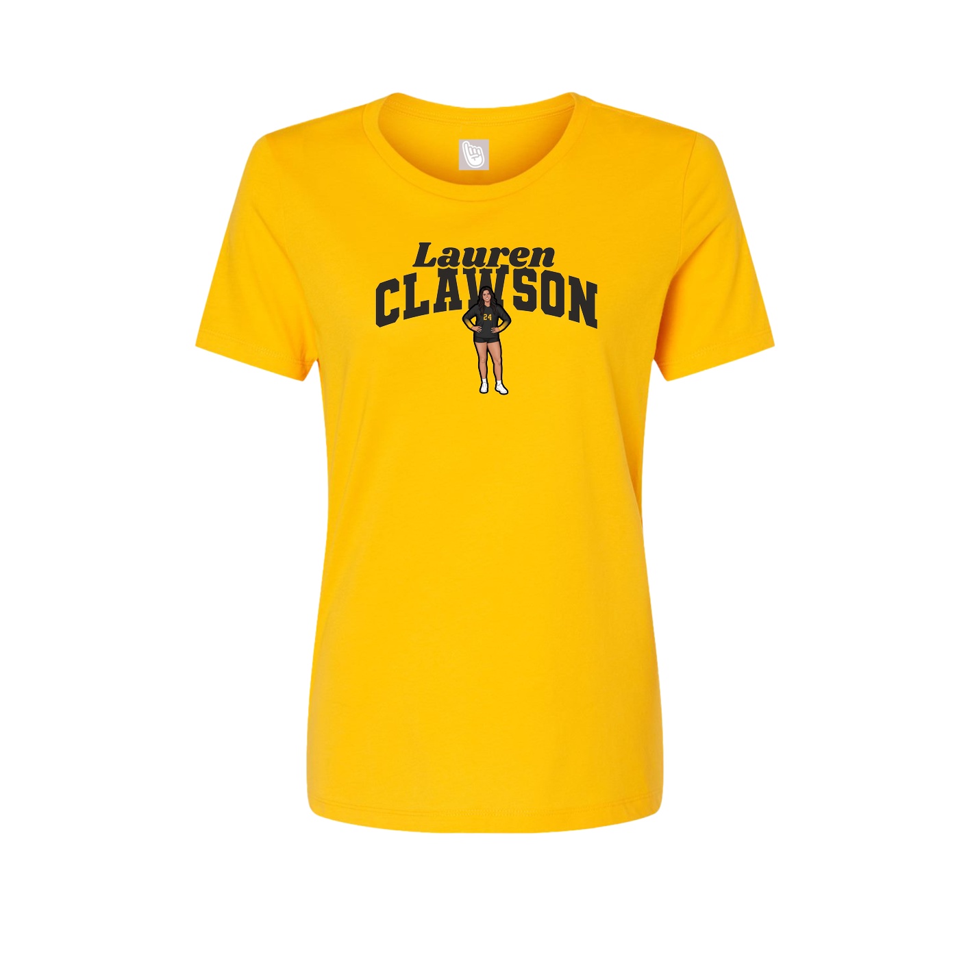Fitted Women's Tee — Signature Arch in Gold