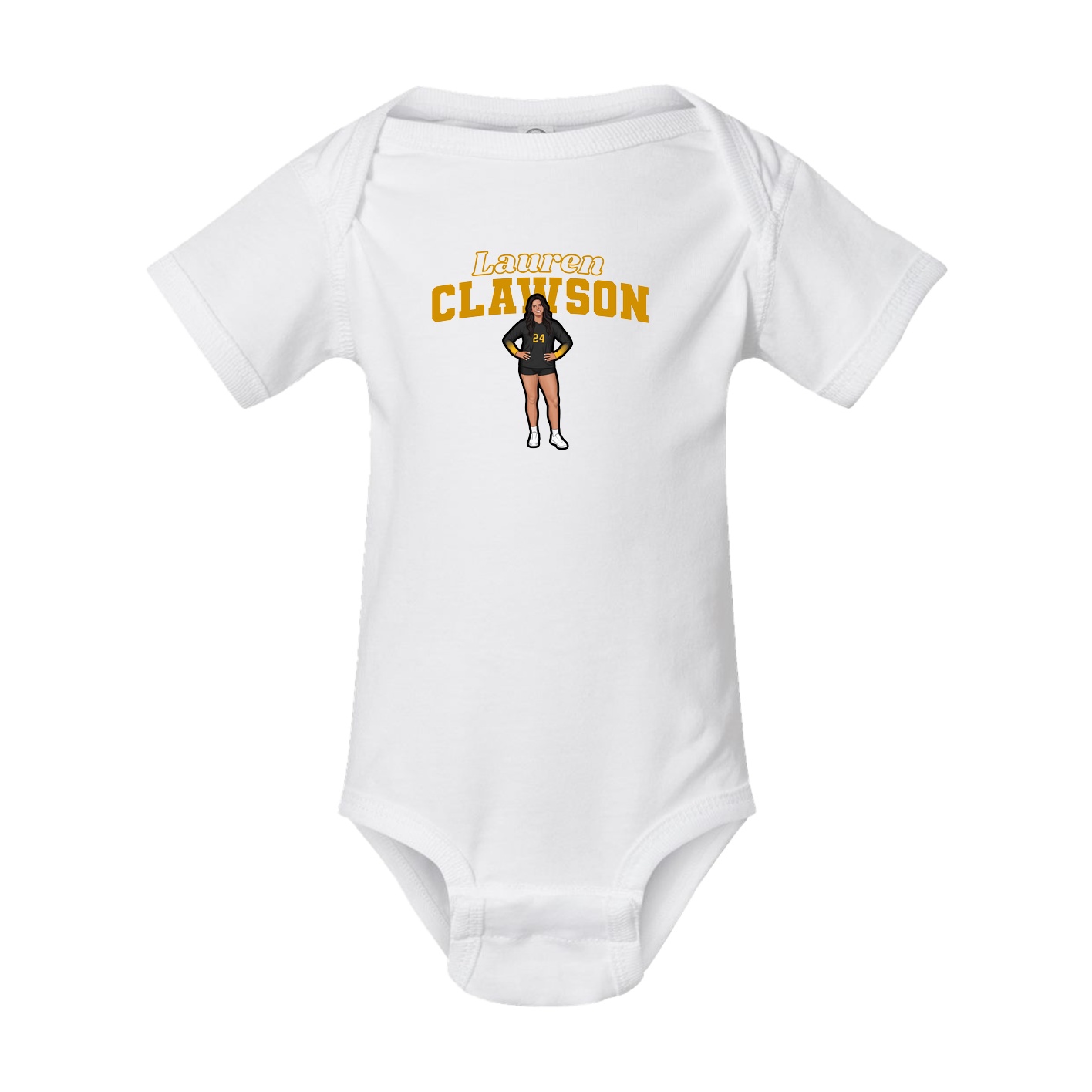 Baby Onesie — Name Arch in White