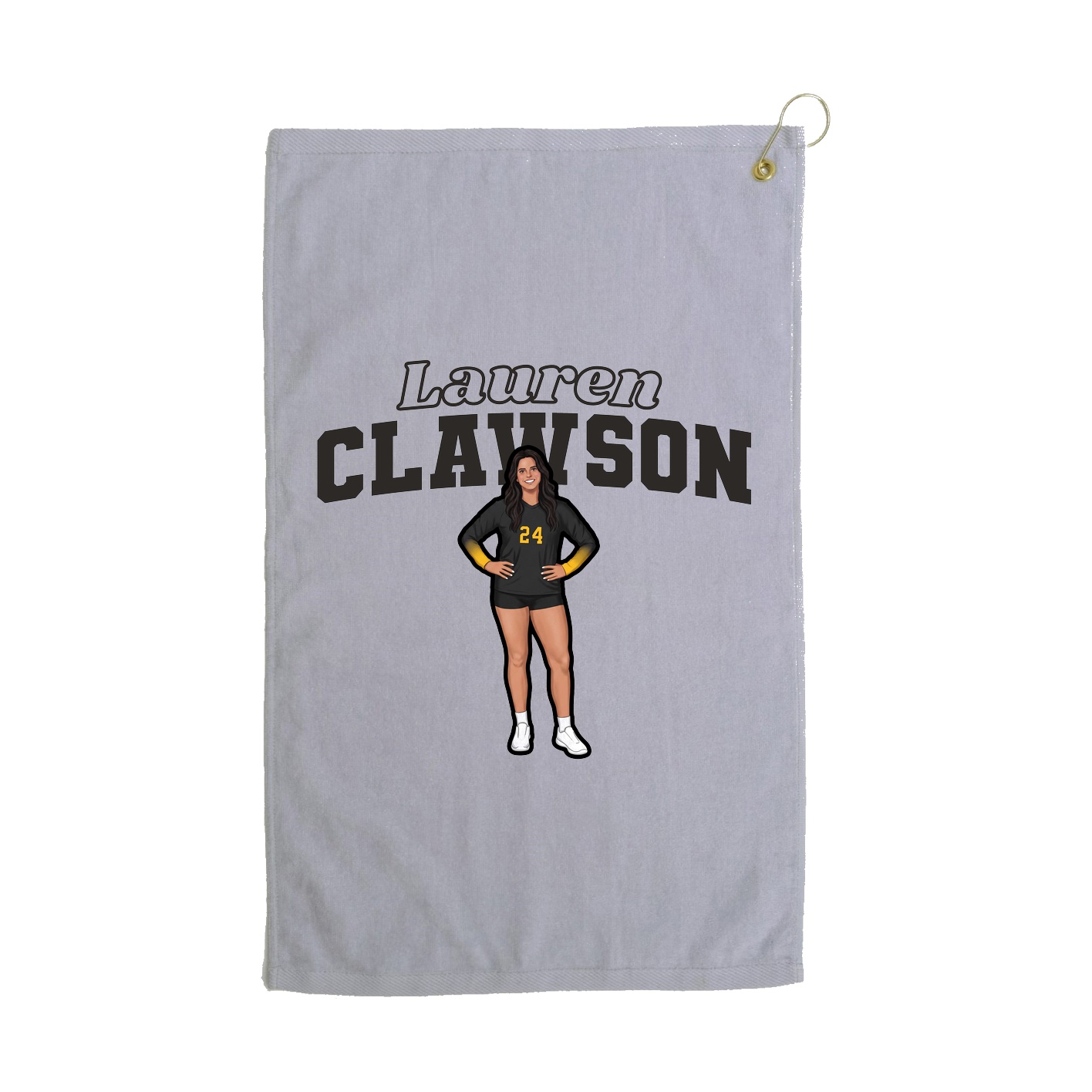 Golf Towel — Name Arch in Grey