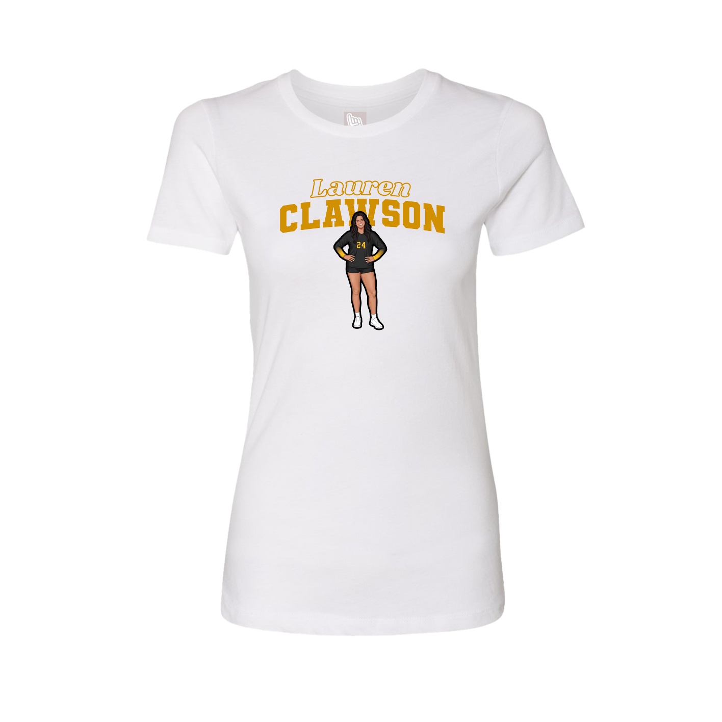 Fitted Women's Tee — Name Arch in White