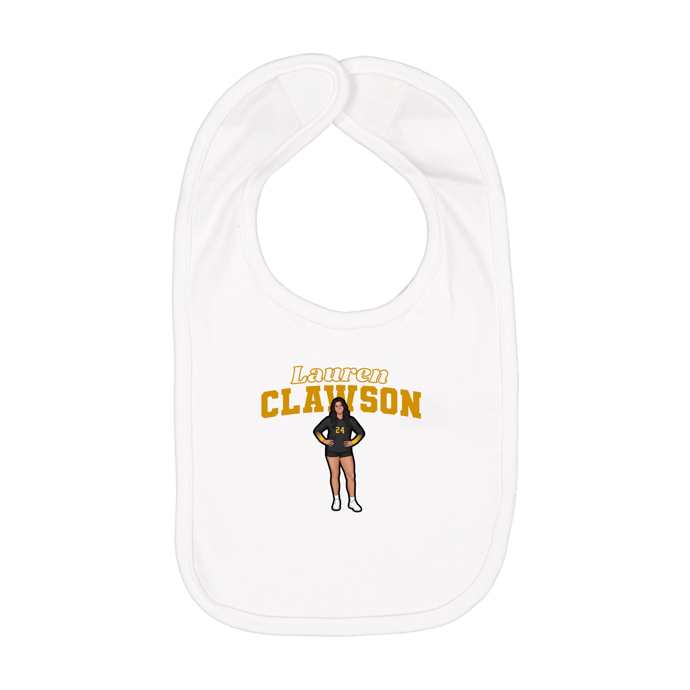 Infant Bib — Name Arch in White