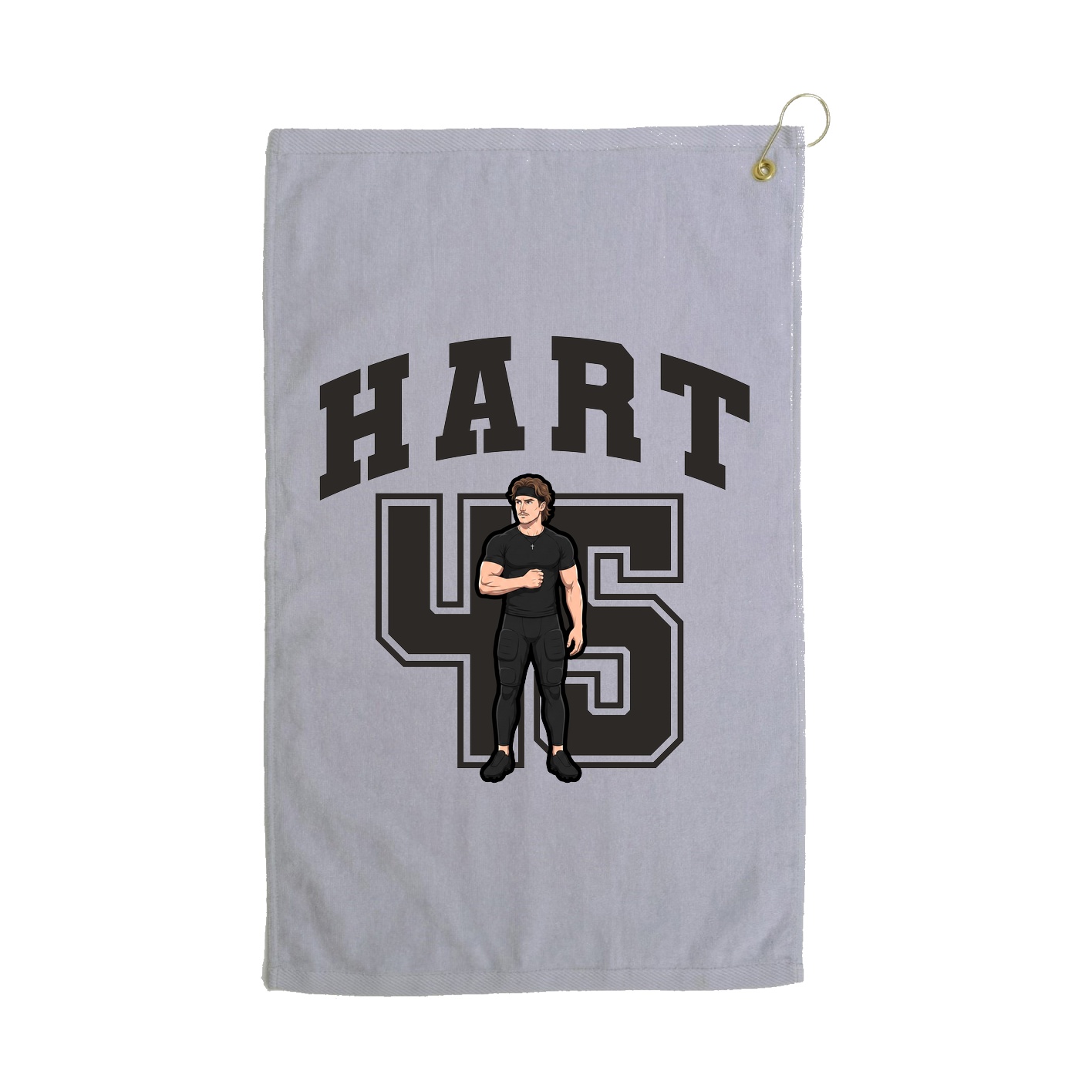 Golf Towel — Number in Grey