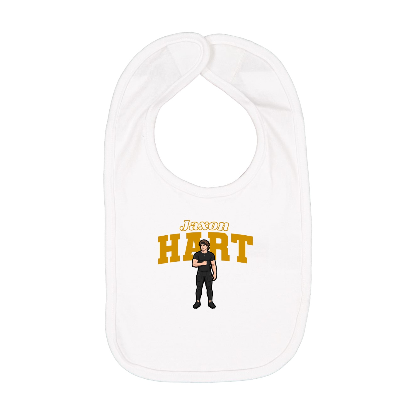 Infant Bib — Name Arch in White