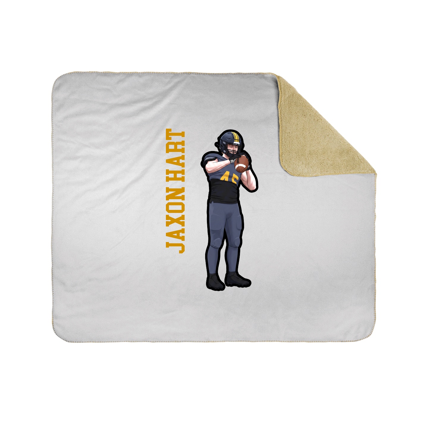 Throw Blanket — Name Vertical in White