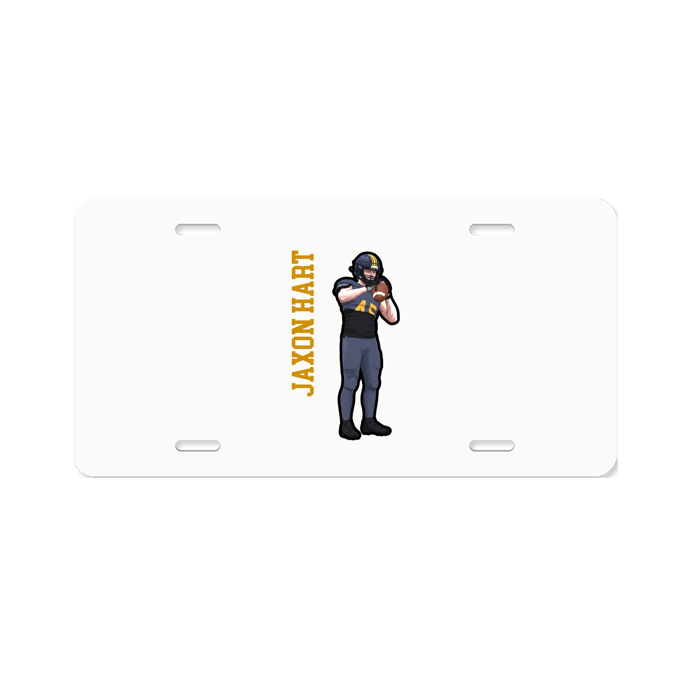 License Plate — Name Vertical in Classic