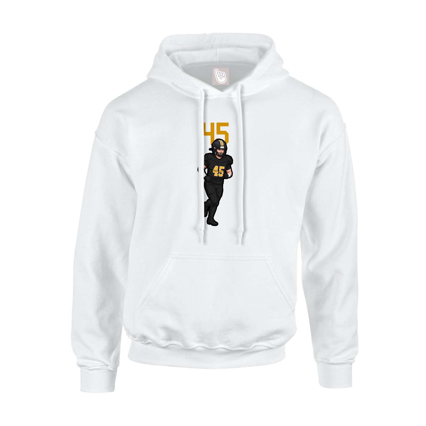 Youth Hoodie — Number Top in White