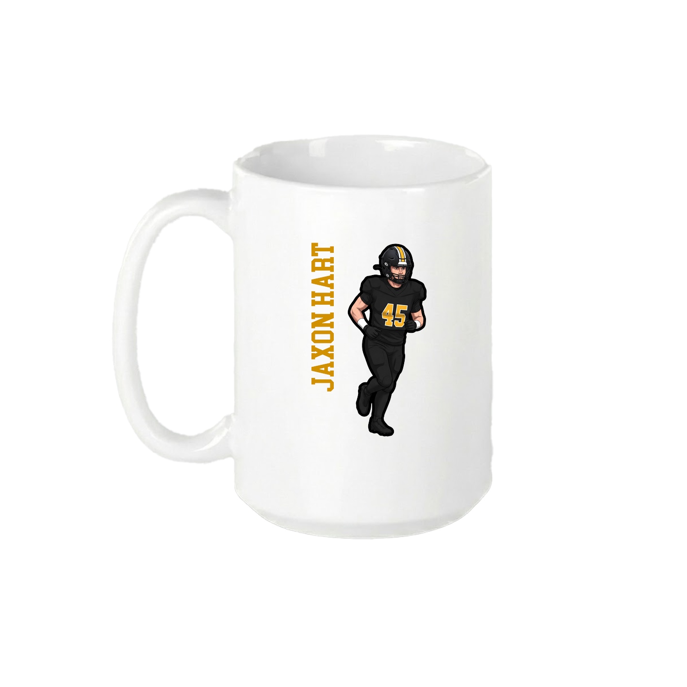 15oz Coffee Mug — Name Vertical in White