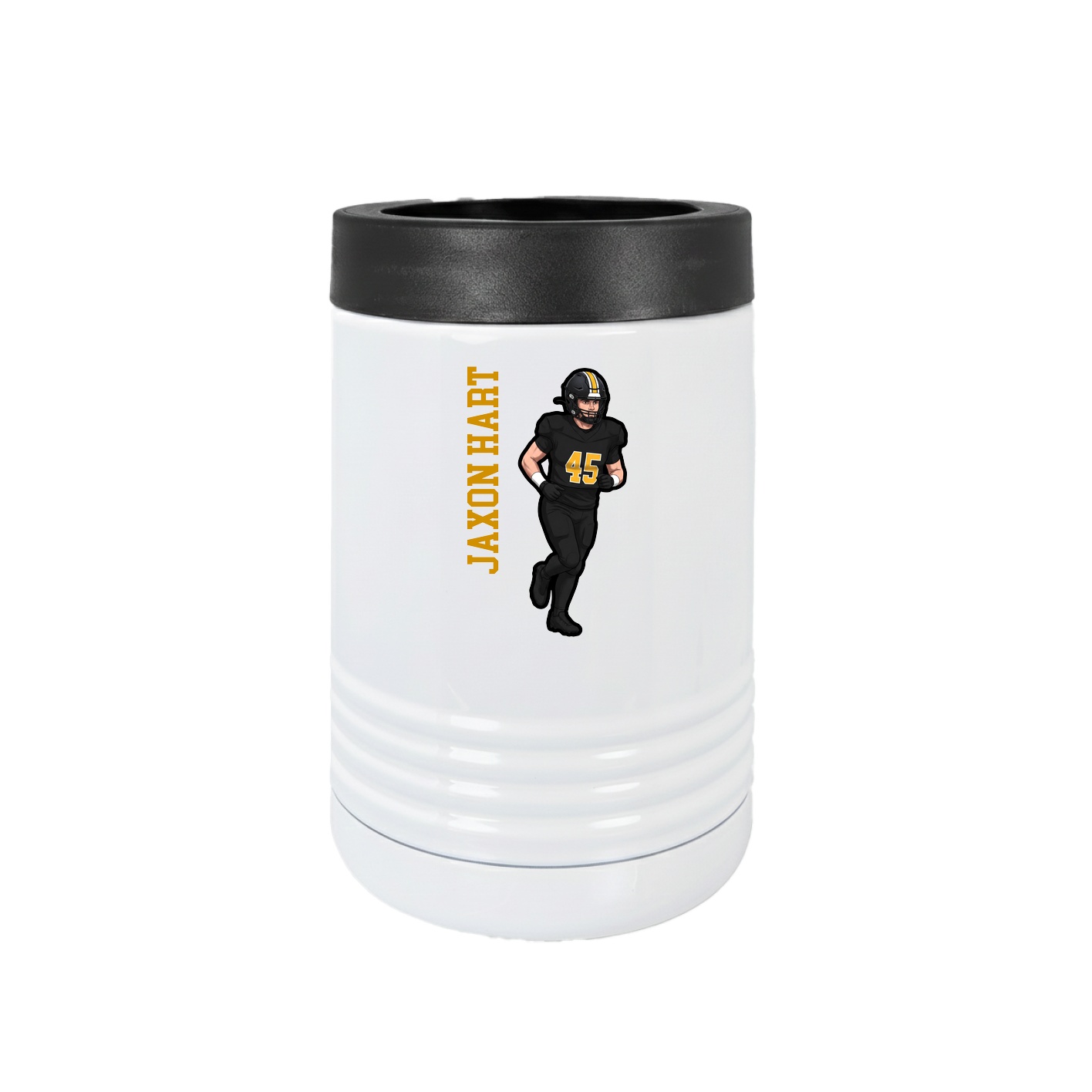 Beverage Holder — Name Vertical in White