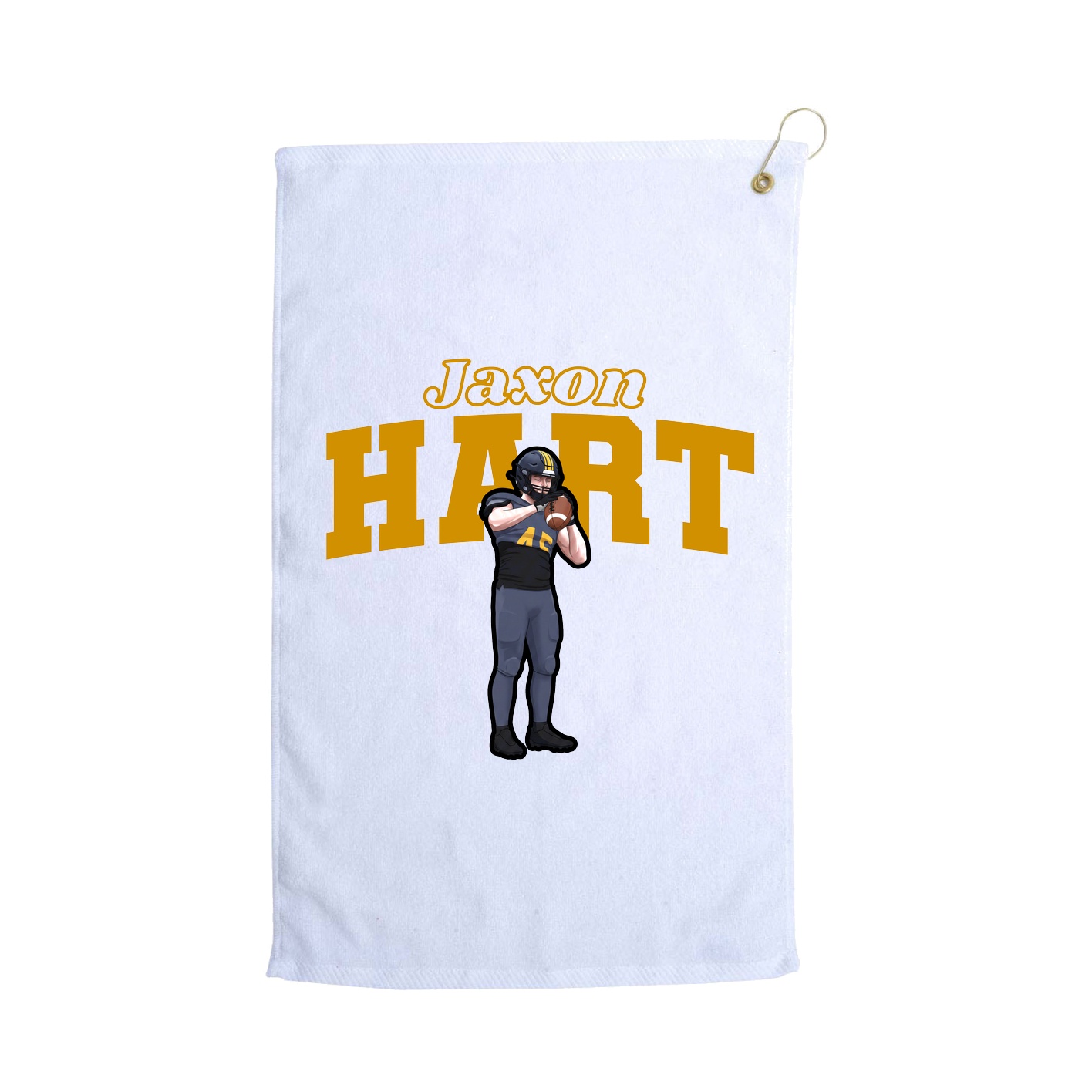 Golf Towel — Name Arch in White