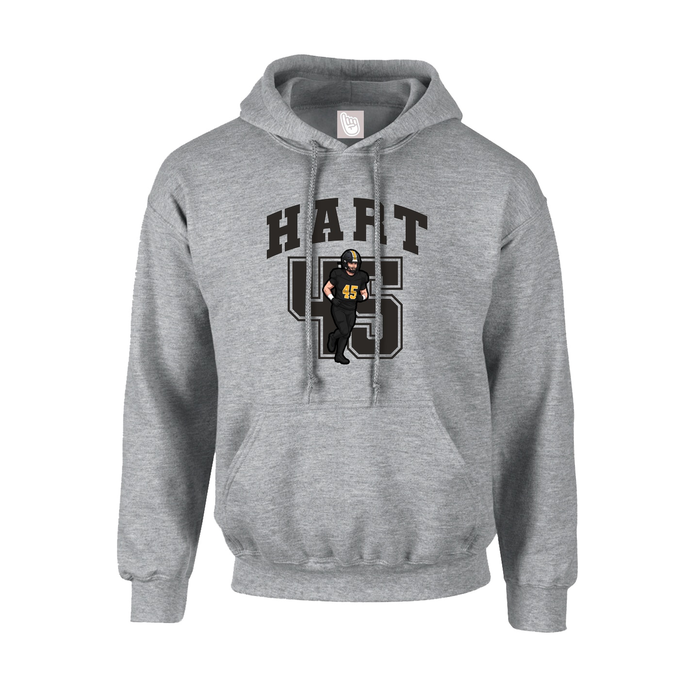 Youth Hoodie — Number in Grey