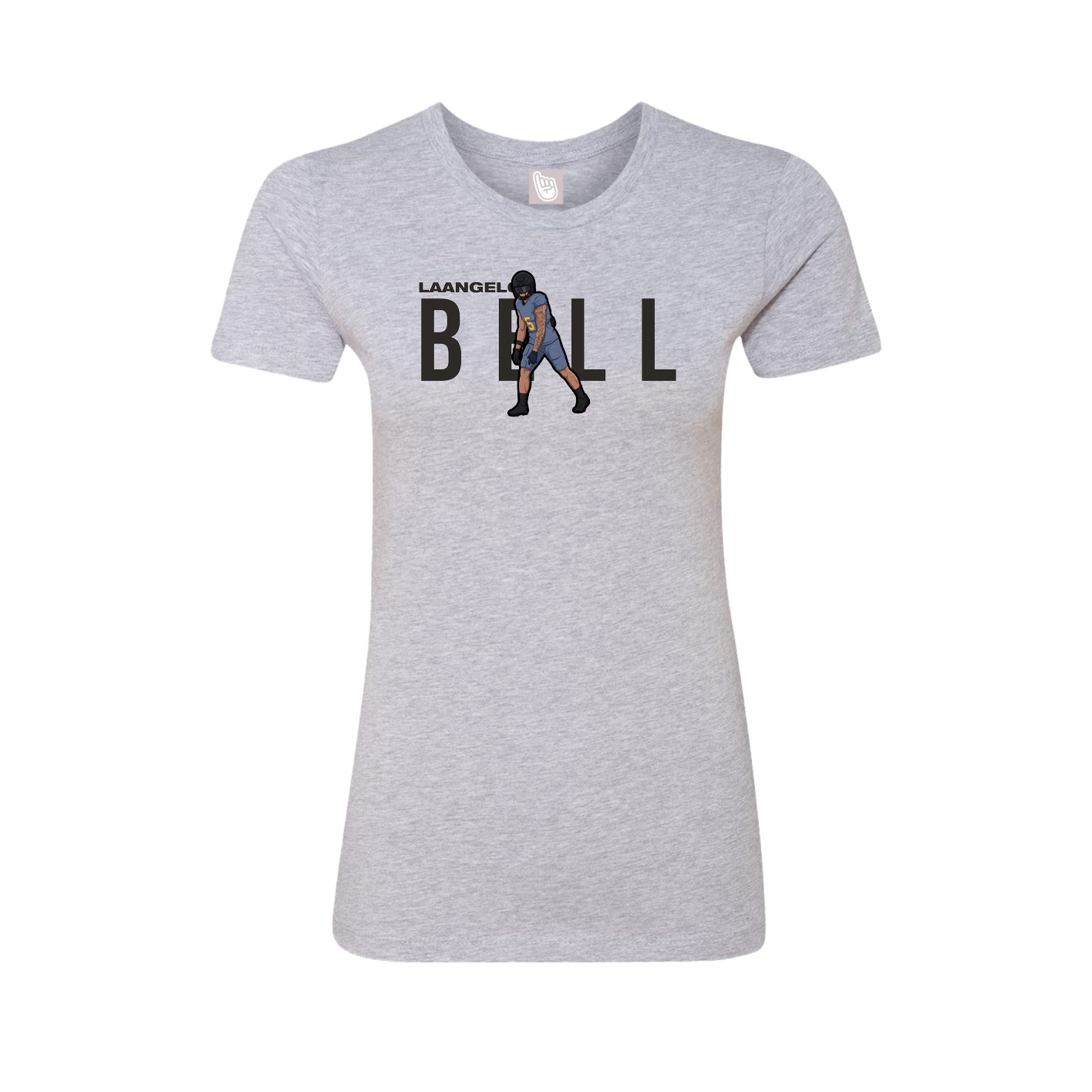 Fitted Women's Tee — Player Name in Grey
