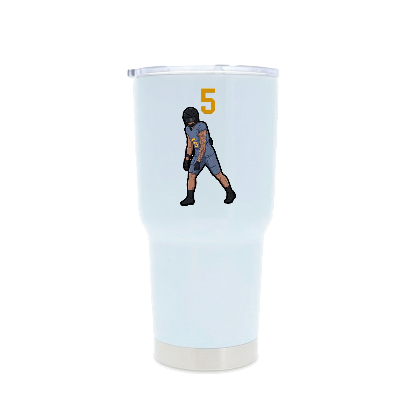 30oz Stainless Steel Tumbler — Number Top in White