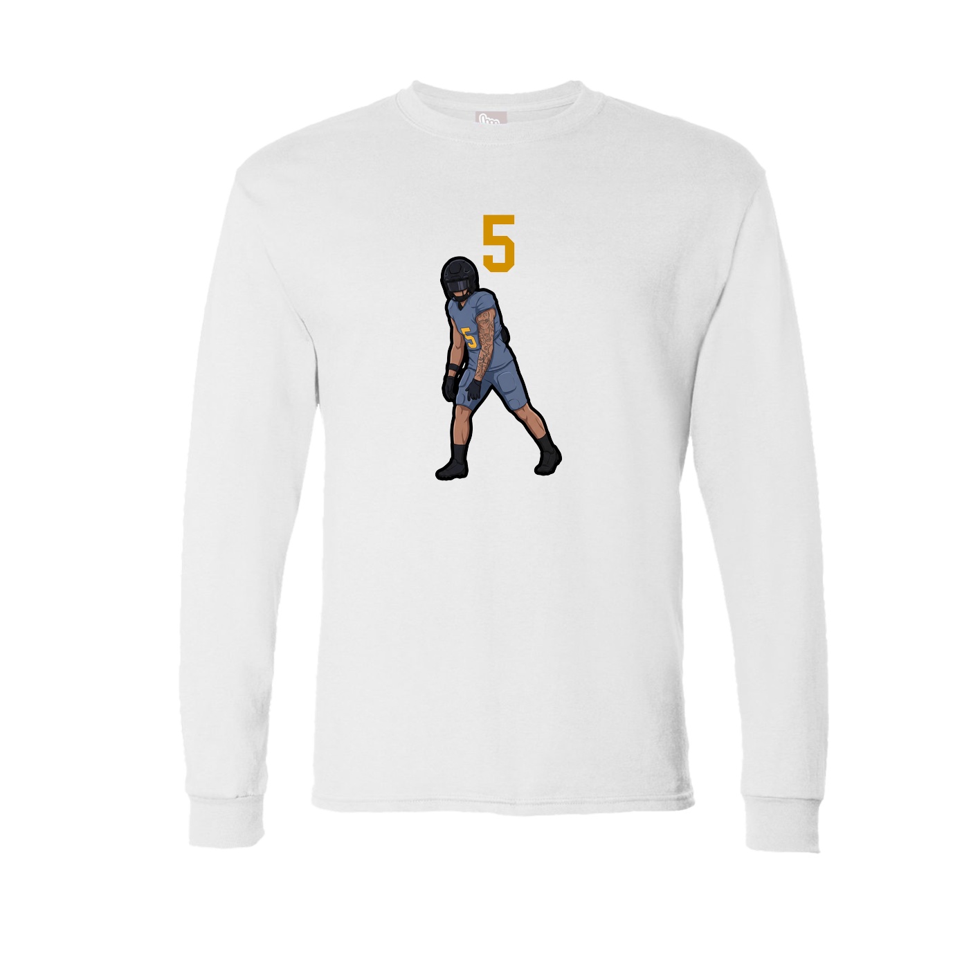 Long Sleeve Tee — Number Top in White