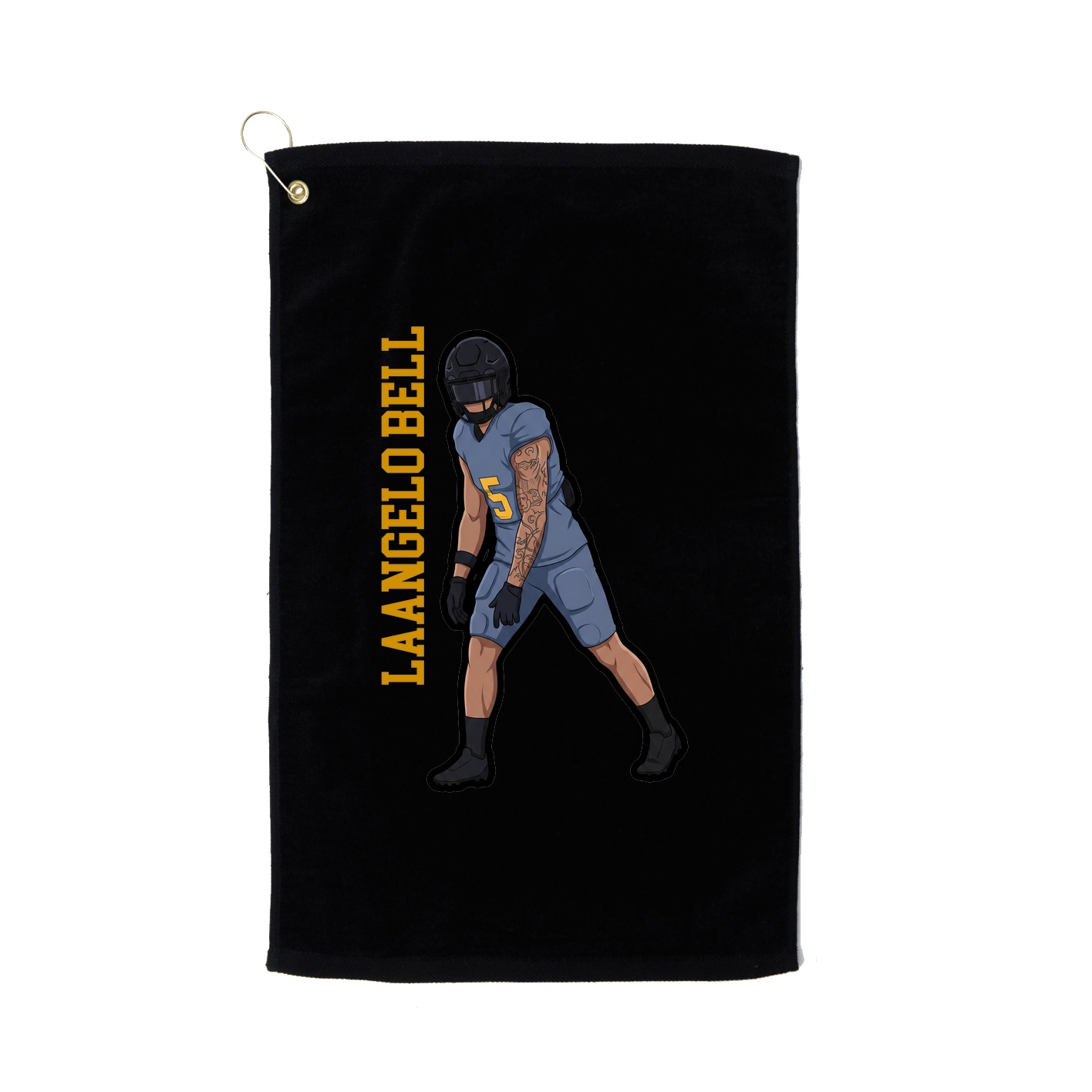 Golf Towel — Name Vertical in Black