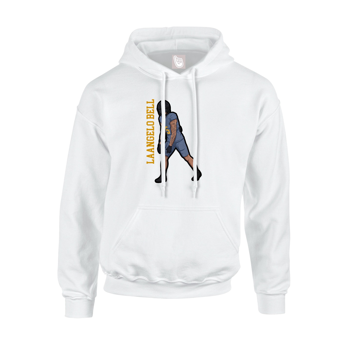 Hoodie — Name Vertical in White