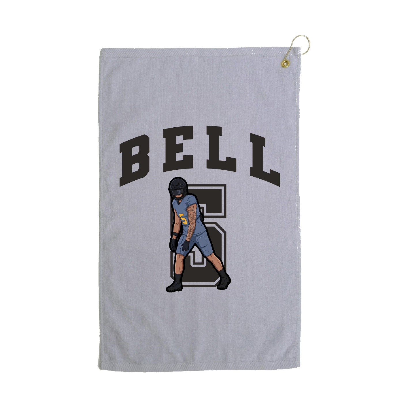 Golf Towel — Number in Grey