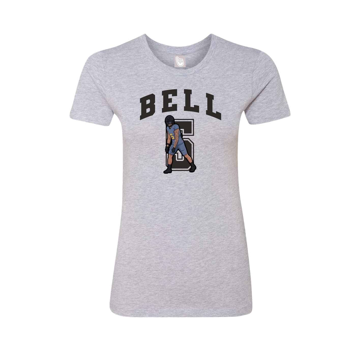 Fitted Women's Tee — Number in Grey