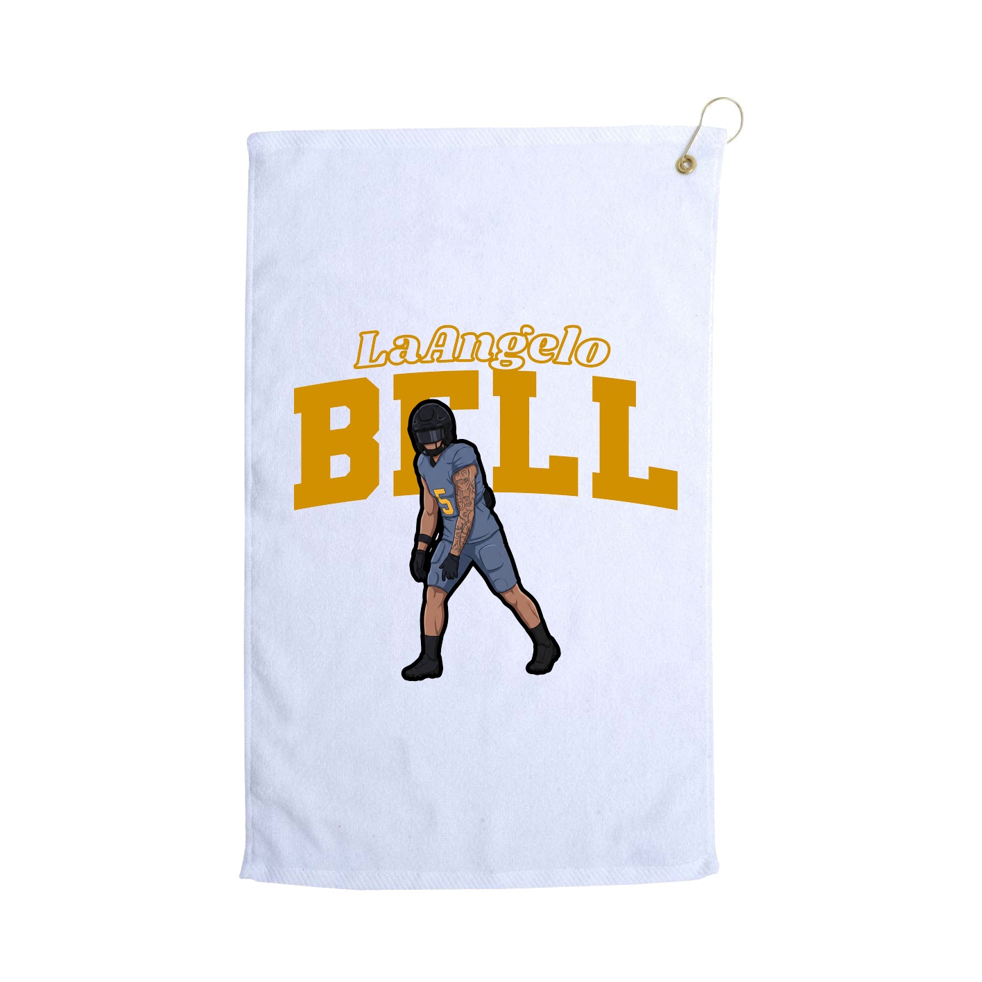 Golf Towel — Name Arch in White