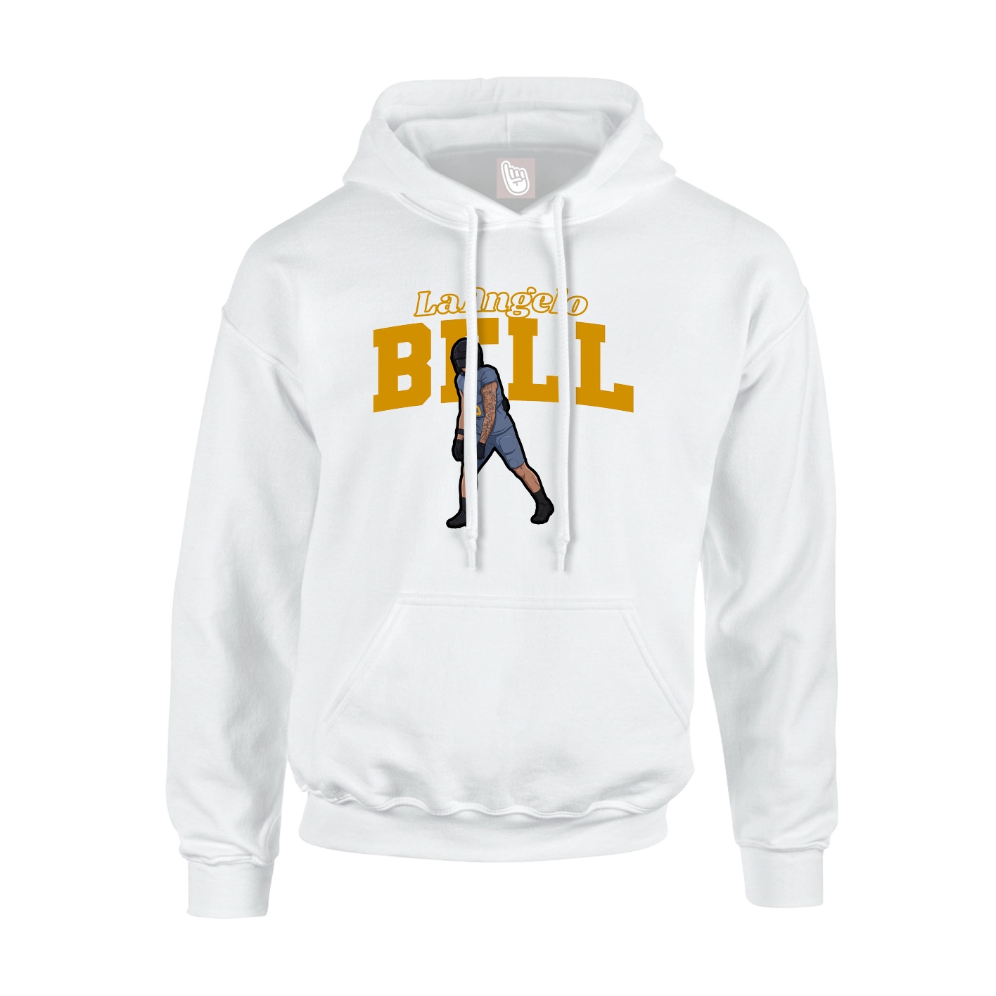 Hoodie — Name Arch in White