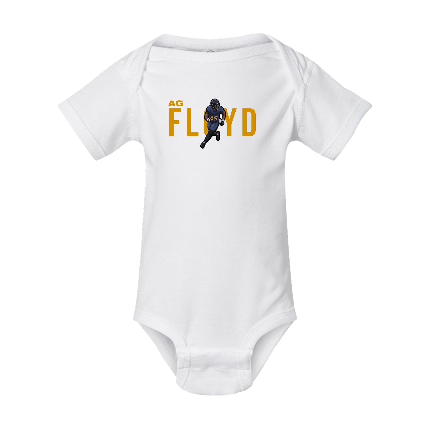 Baby Onesie — Player Name in White