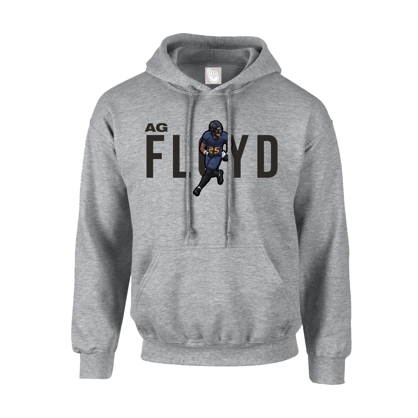 Youth Hoodie — Player Name in Grey