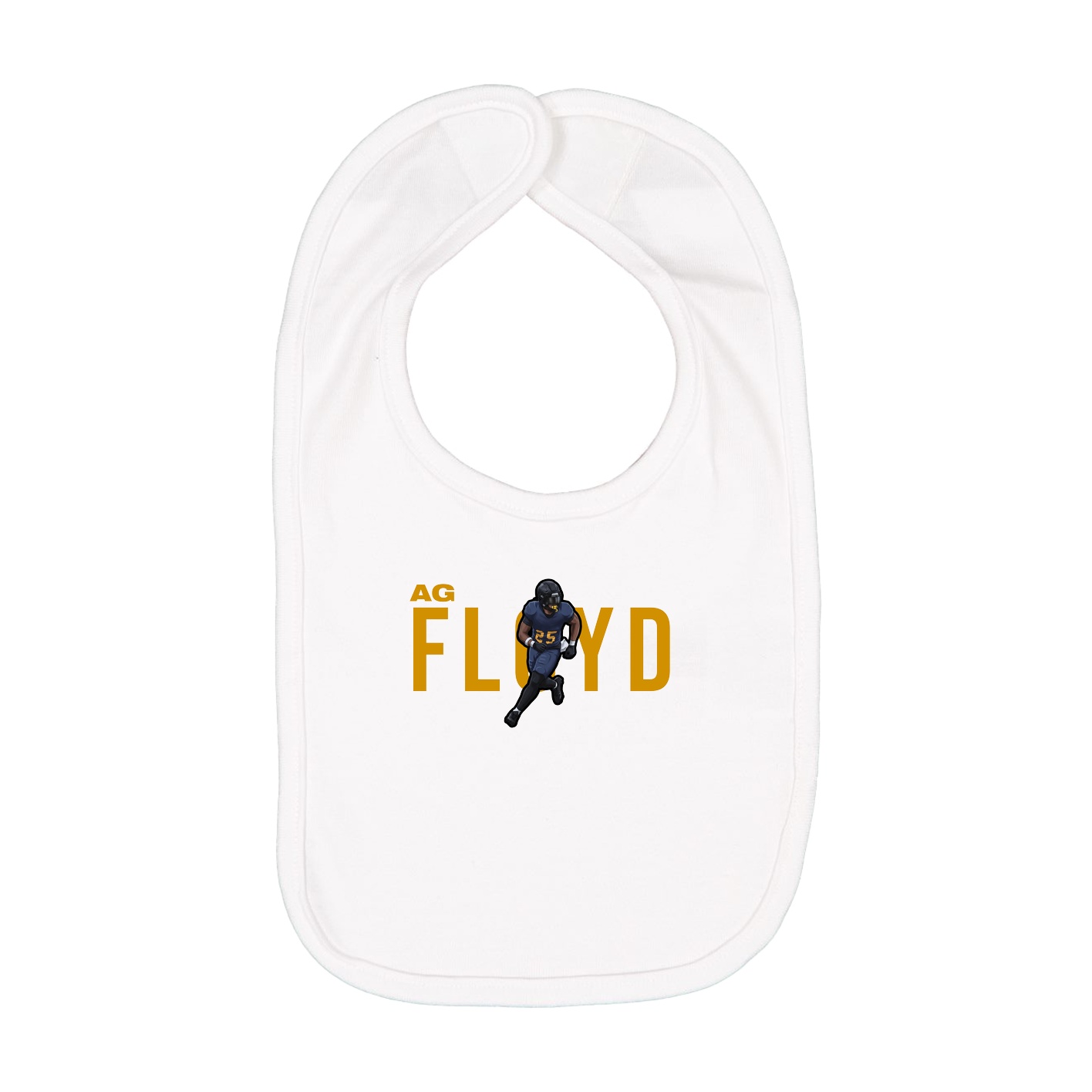 Infant Bib — Player Name in White