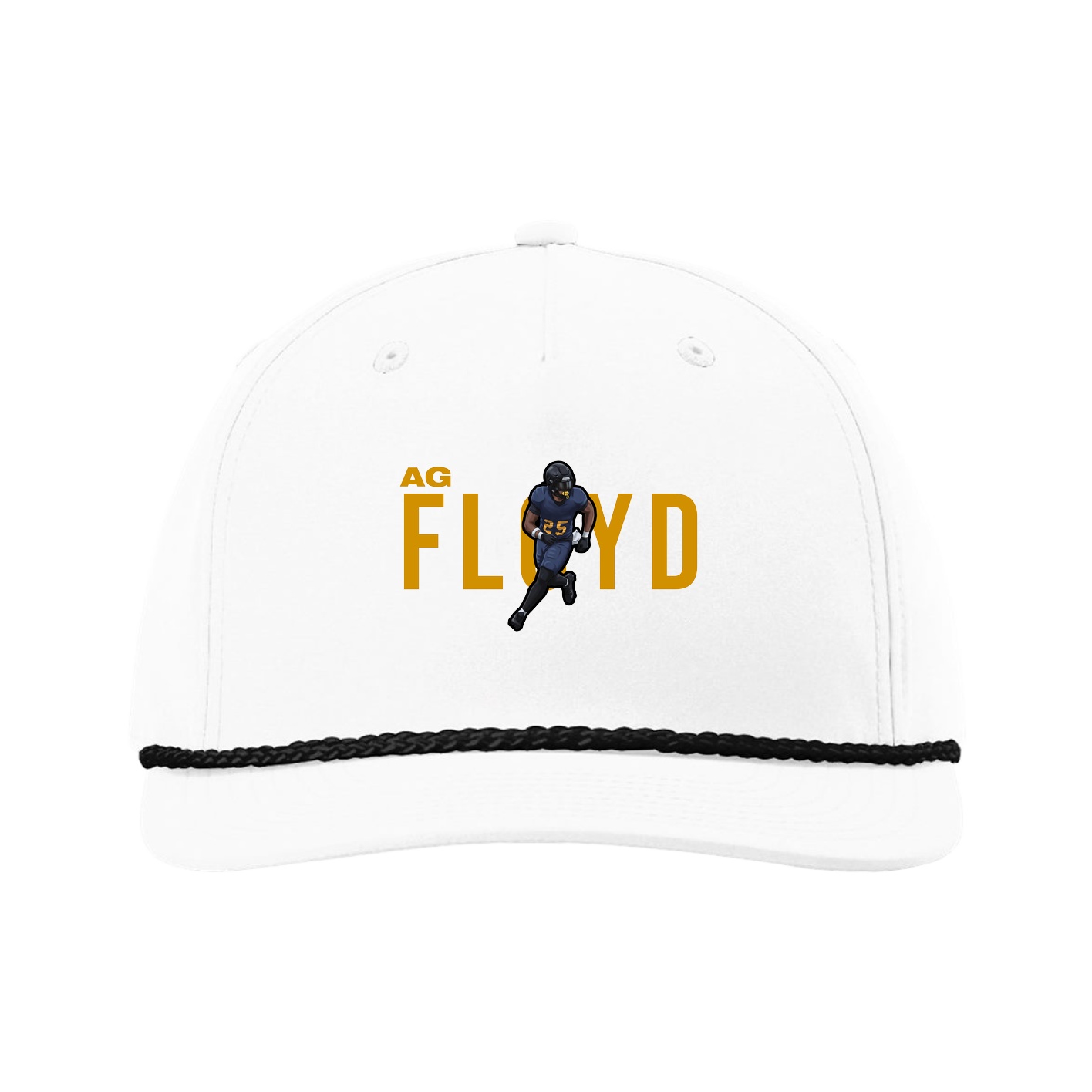 Five-Panel Classic Rope Cap — Player Name in White
