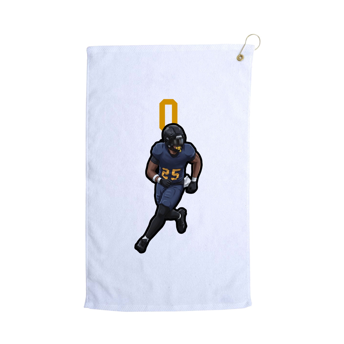 Golf Towel — Number Top in White