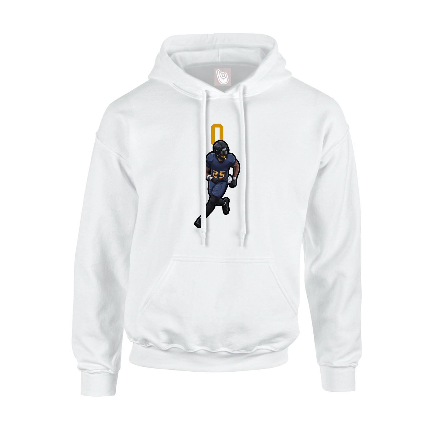 Youth Hoodie — Number Top in White