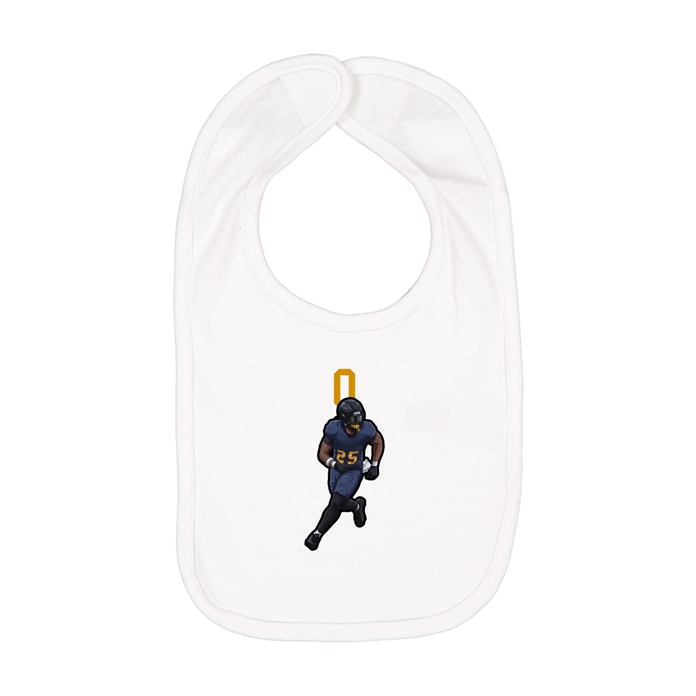 Infant Bib — Number Top in White