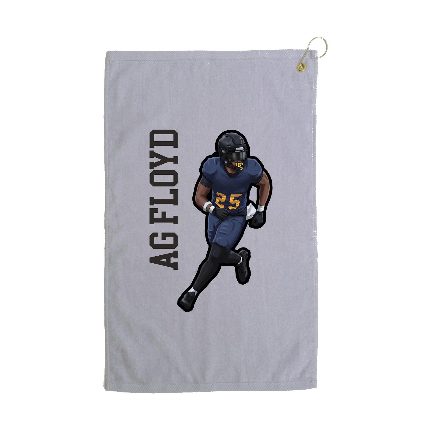 Golf Towel — Name Vertical in Grey