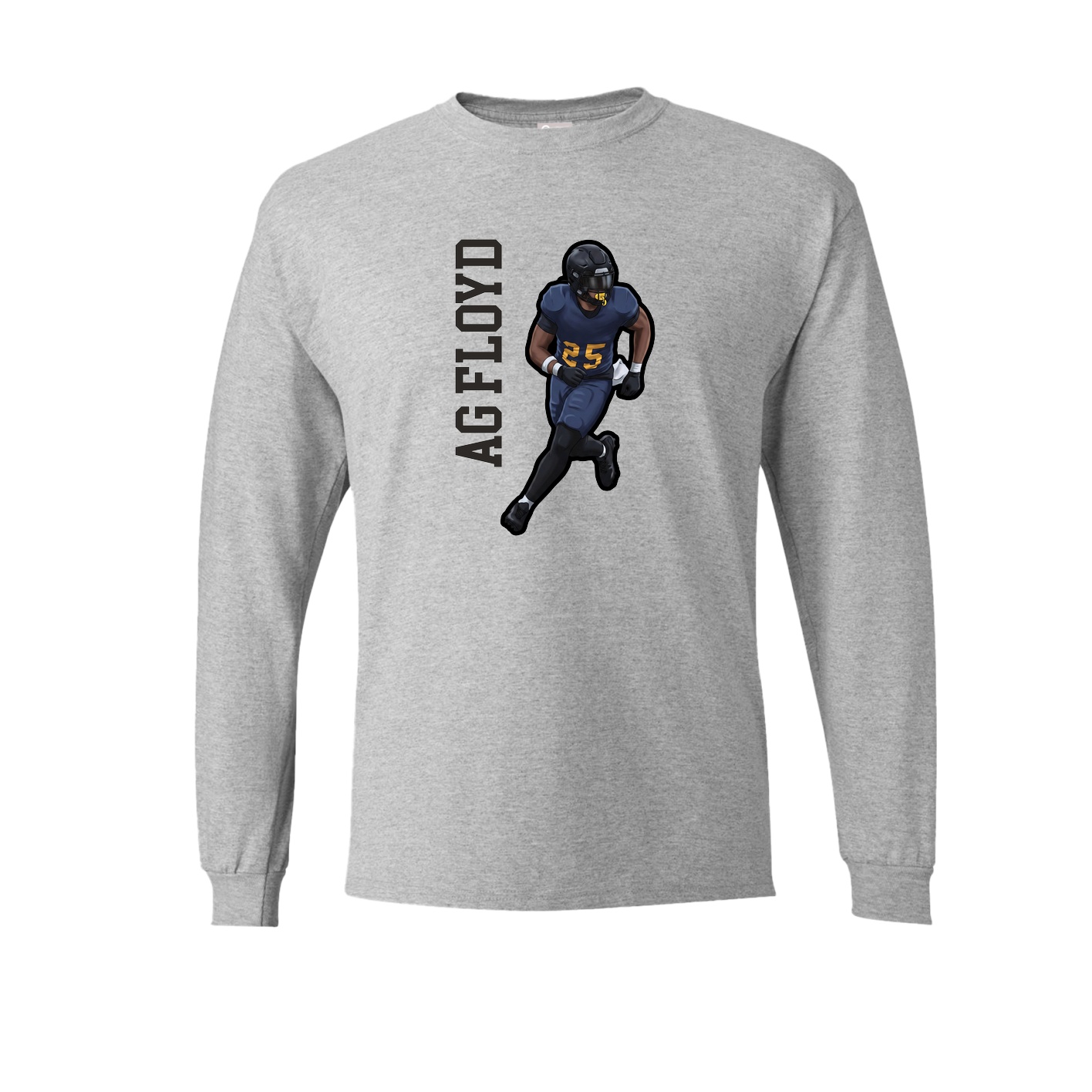Long Sleeve Tee — Name Vertical in Grey